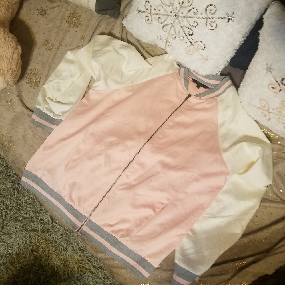 Pink varsity jacket